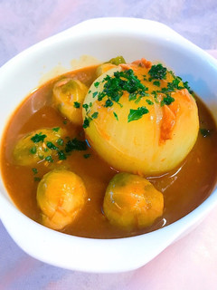 丸ごとレンチン玉ねぎのツナカレースープ-レシピのメイン写真