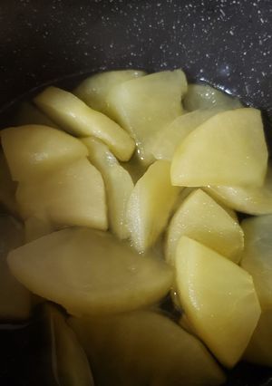くりの甘露煮の汁でりんご-レシピのメイン写真