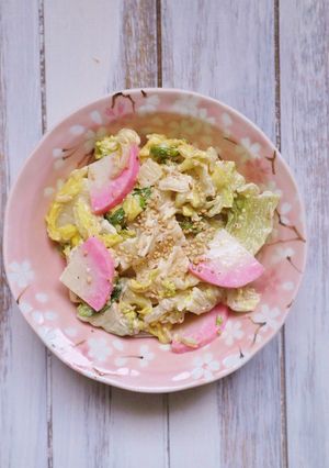 簡単！白菜とかまぼこの胡麻マヨサラダ-レシピのメイン写真