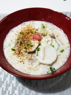 豆乳の里芋明太子うどん-レシピのメイン写真