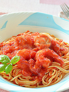 エビとホタテのトマトソーススパゲッティ♪-レシピのメイン写真