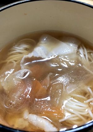 根菜と豚しゃぶの汁物(にゅうめん等)-レシピのメイン写真