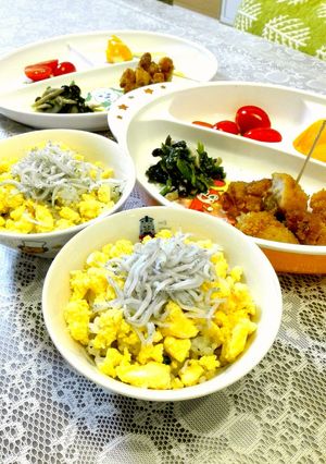 レンジで簡単☆卵としらすの七草混ぜご飯-レシピのメイン写真