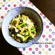たくあんと青菜の炒り豆腐