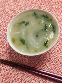 新鮮な味♪塩麹みぞれ七草粥♪残りごはんで-レシピのメイン写真