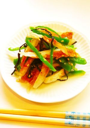 😊簡単♪ちくわとピーマンの塩昆布和え😊-レシピのメイン写真