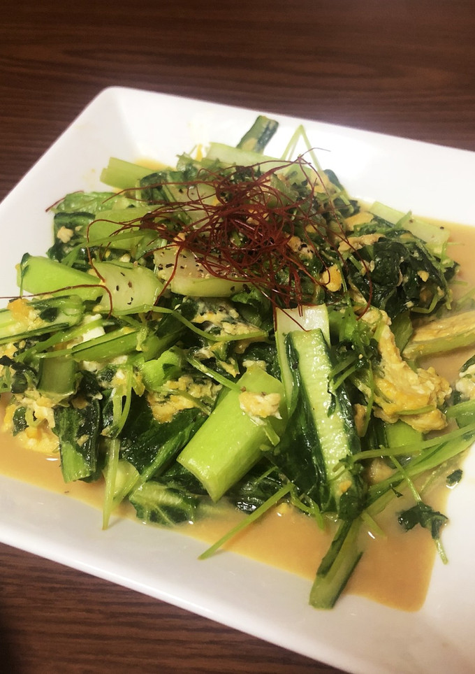 小松菜と豆苗の卵とじ-レシピのメイン写真
