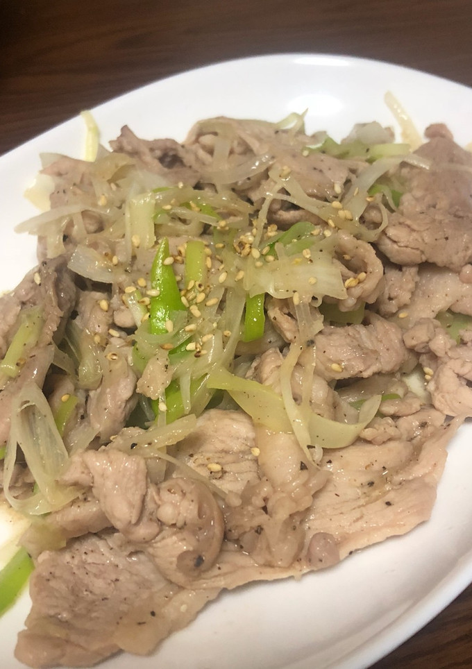 豚肉と長ネギの塩胡椒炒め-レシピのメイン写真