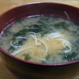 そうめんとわかめの味噌汁