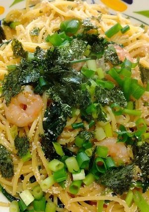 海老とほうれん草のたらこパスタ-レシピのメイン写真