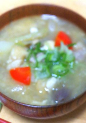 豚バラ肉と根菜の呉汁-レシピのメイン写真
