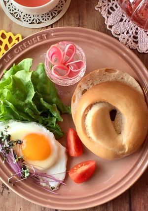 1月7日 朝食 ベーグル 471kcal-レシピのメイン写真