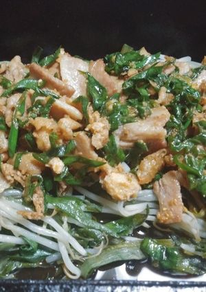生姜酢醤油の豚肉ねぎソースの温野菜-レシピのメイン写真