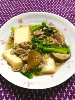 小松菜と厚揚げと椎茸の和風炒め♪-レシピのメイン写真