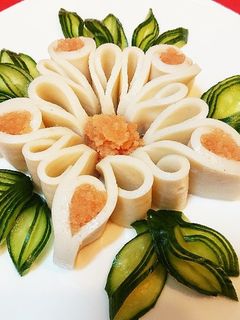 明太蒲鉾~蒲鉾の飾り切り【あやめ】-レシピのメイン写真
