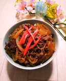 簡単！味付けはすき焼きのタレ１つ☆牛丼☆