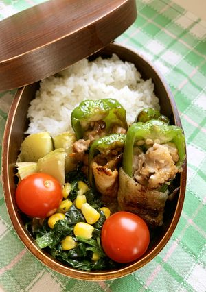 15分で完成！ピーマンのずぼら肉詰め弁当-レシピのメイン写真
