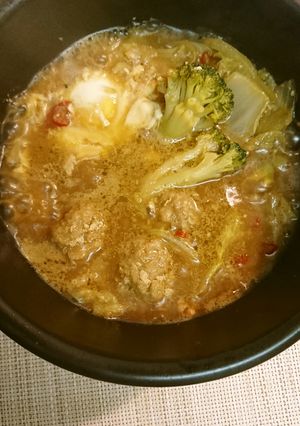 肉団子辛味噌仕立て(焼売のタネ)-レシピのメイン写真