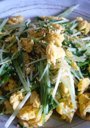 水菜のシャキッと卵あえ-レシピのメイン写真