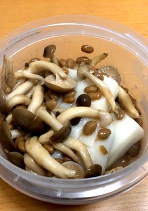 納豆ときのこのあんかけ餅-レシピのメイン写真
