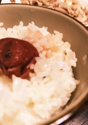 梅干しを入れてご飯を炊く-レシピのメイン写真