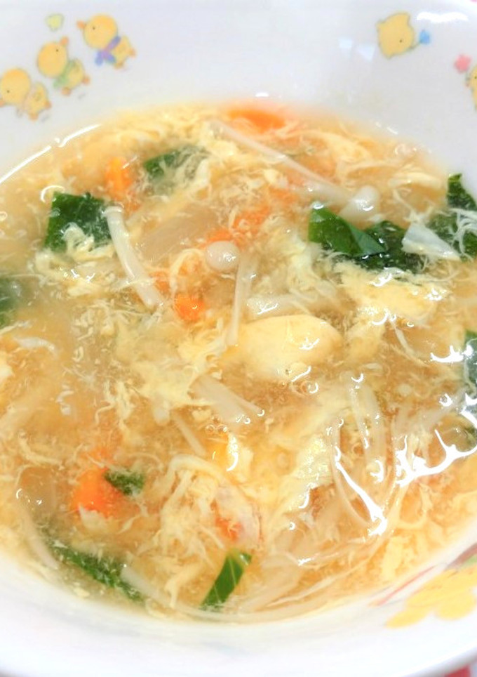 【保育園給食】えのきのふわふわスープ-レシピのメイン写真