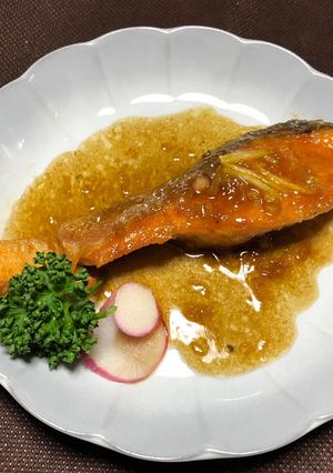 鮭の柚子入りバターポン酢ソテーⅱ-レシピのメイン写真