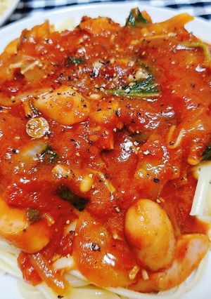 ほうれん草のトマトパスタ-レシピのメイン写真