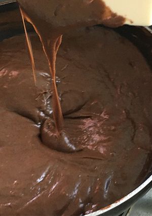 会津地鶏の卵で焙煎玄米チョコカスタード-レシピのメイン写真