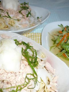 ツナと大根おろしの冷製和風スパ-レシピのメイン写真