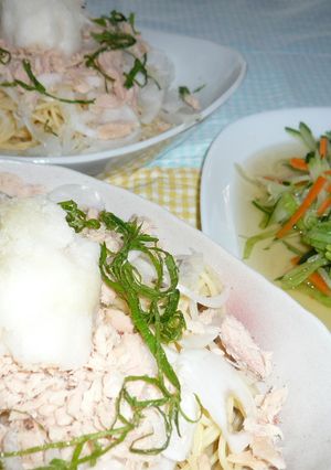ツナと大根おろしの冷製和風スパ-レシピのメイン写真