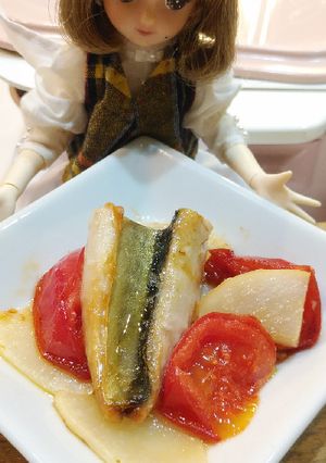 リカちゃん♡紅白サバ(かぶとトマト)-レシピのメイン写真
