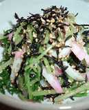 塩ふきひじきと水菜のごま和え