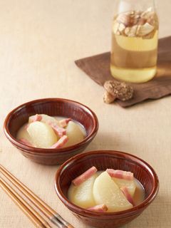 しいたけ軸水出汁で大根とベーコンの酒粕煮-レシピのメイン写真
