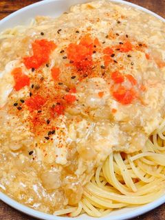 天かす玉子とじの餡掛けパスタ-レシピのメイン写真