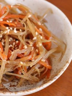 レンジで時短、きんぴらごぼう-レシピのメイン写真