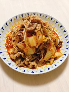 あえて野菜でかさまし!簡単辛ウマ豚キムチ-レシピのメイン写真