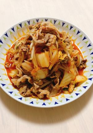 あえて野菜でかさまし！簡単辛ウマ豚キムチ-レシピのメイン写真