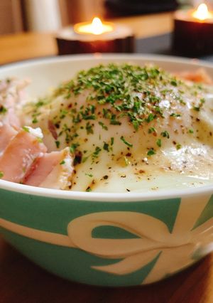 重ね調理簡単ベーコン丼(QC無水鍋使用)-レシピのメイン写真