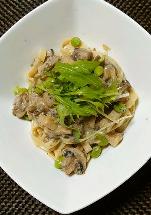 ヨウサマの減塩ボルチーニ茸風パスタ-レシピのメイン写真