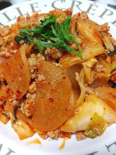 野菜たっぷり♡大根のひき肉のキムチ炒め-レシピのメイン写真