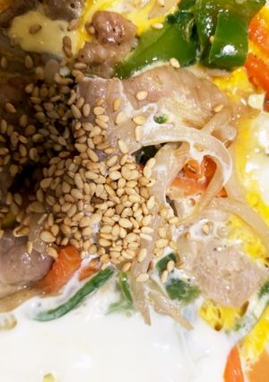 全てレンジわさびソースで豚平焼き風2-レシピのメイン写真