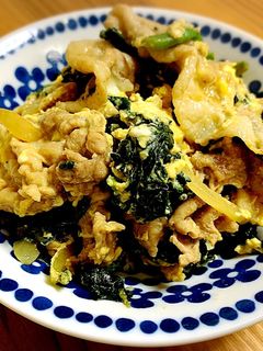 豚肉とほうれん草の卵とじ-レシピのメイン写真