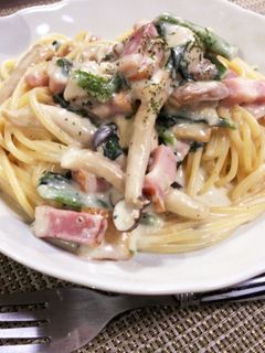 きのこベーコンほうれん草のクリームパスタ-レシピのメイン写真