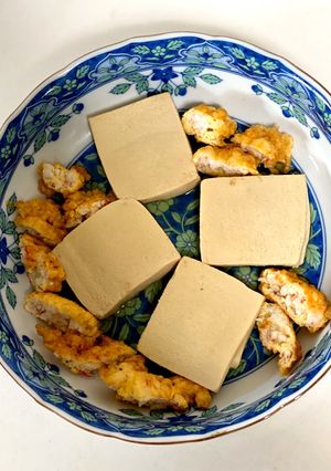 高野豆腐と海老天の炊きあわせ-レシピのメイン写真