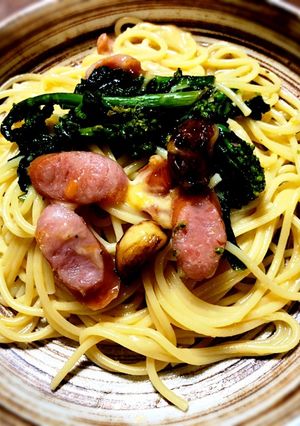 菜の花とソーセージのチーズパスタ-レシピのメイン写真
