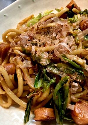 男飯！包丁使わず焼うどん-レシピのメイン写真