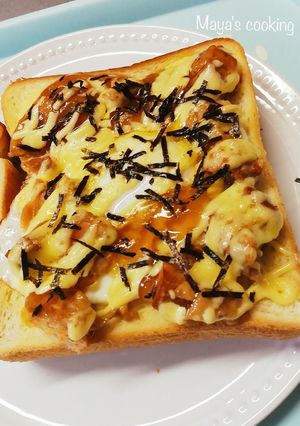 照り焼きチキンエッグトースト-レシピのメイン写真