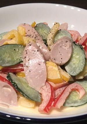 パプリカ・胡瓜と魚肉ソーセージのサラダ-レシピのメイン写真