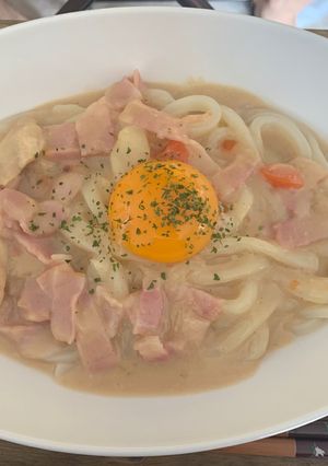 シチューでリメイク！和風カルボナーラ-レシピのメイン写真